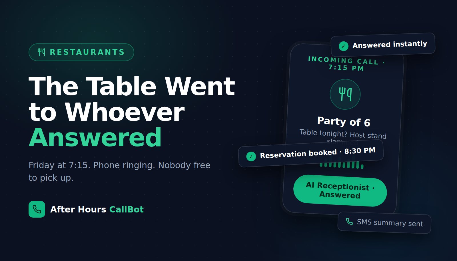 The Table Went to Whoever Answered: Restaurant Calls During the Friday Rush