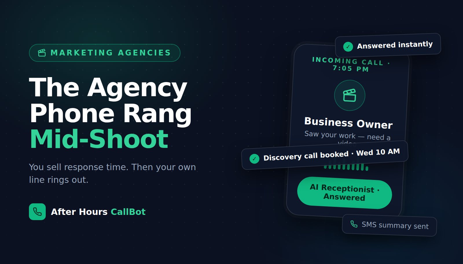 Your Agency Sells Response Time. Your Own Phone Goes to Voicemail.