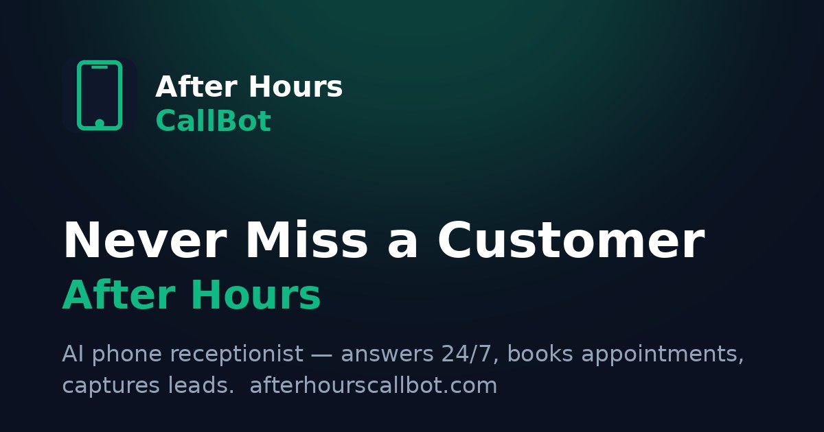 24/7 AI Answering Service for Small Businesses | After Hours CallBot